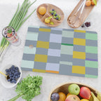 Summer check handdrawn teal Cutting Board Gallery Image 2