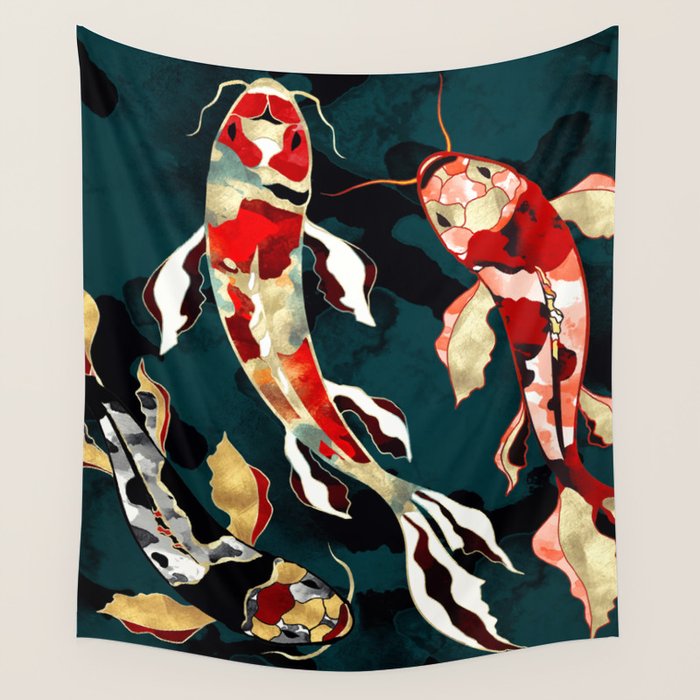 Metallic Koi Wall Tapestry Gallery Image 1