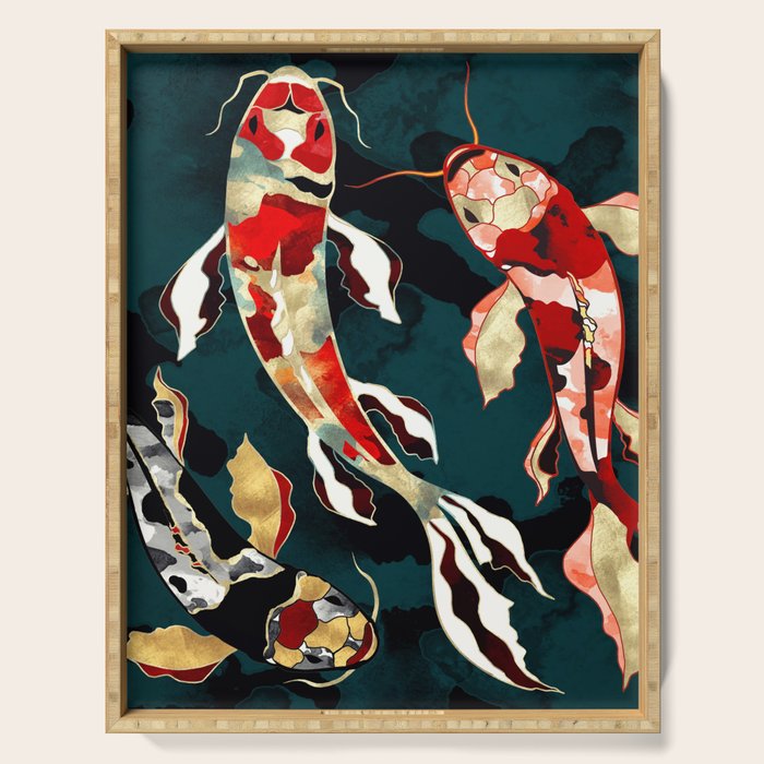 Metallic Koi Serving Tray Gallery Image 1