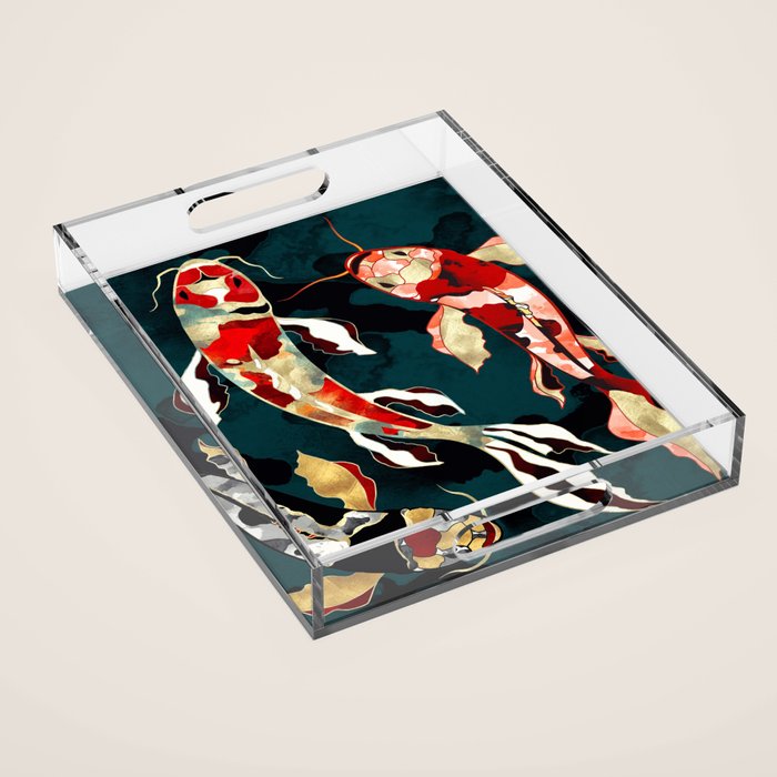 Metallic Koi Acrylic Tray Gallery Image 1