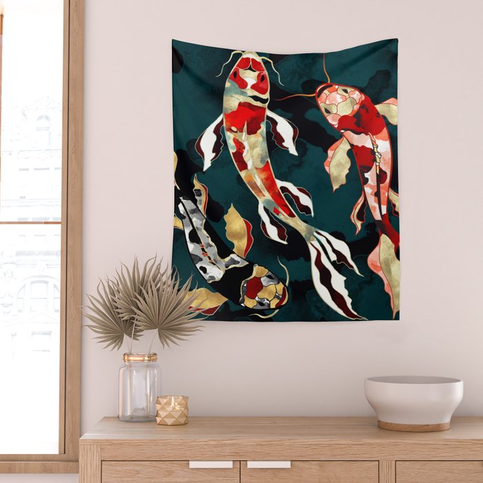 Metallic Koi Wall Tapestry Gallery Image 2