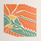 Modern Boho Art Nouveau Floral 1.2 Duo Orange and Green Wrapping Paper Gallery Image 3