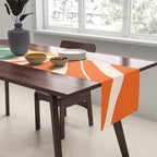 Modern Boho Art Nouveau Floral 1.2 Duo Orange and Green Table Runner Gallery Image 2