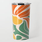 Modern Boho Art Nouveau Floral 1.2 Duo Orange and Green Travel Mug Gallery Image 1