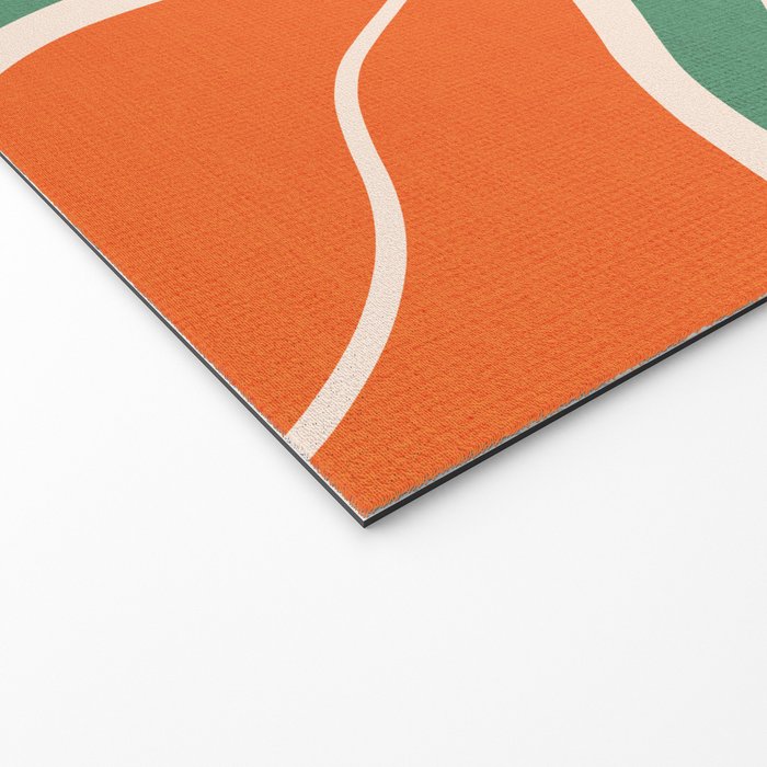 Modern Boho Art Nouveau Floral 1.2 Duo Orange and Green Welcome Mat Gallery Image 2