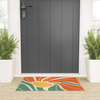 Modern Boho Art Nouveau Floral 1.2 Duo Orange and Green Welcome Mat Gallery Image 3