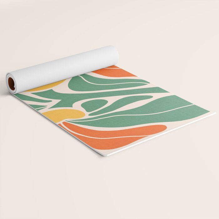 Modern Boho Art Nouveau Floral 1.2 Duo Orange and Green Yoga Mat Gallery Image 2