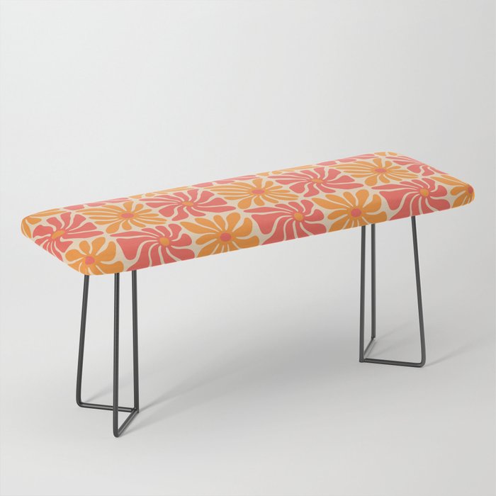 Vintage hippie flower art pattern Bench Gallery Image 1