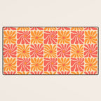 Vintage hippie flower art pattern Desk Mat Gallery Image 3