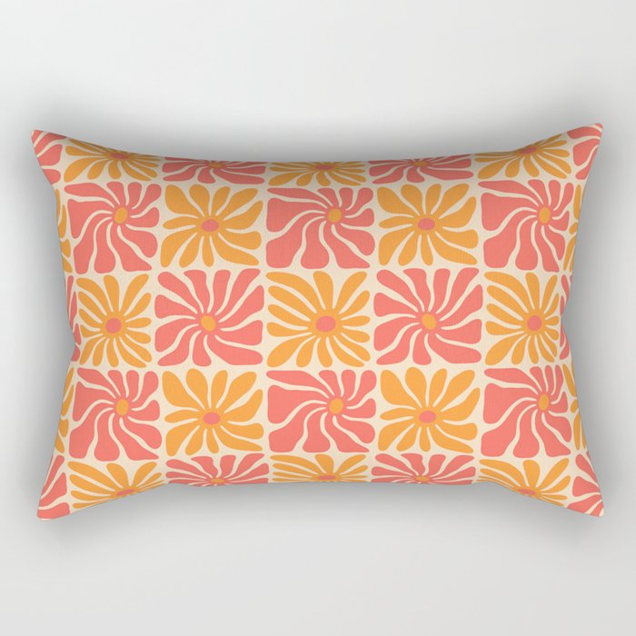 Vintage hippie flower art pattern Rectangular Pillow Gallery Image 2
