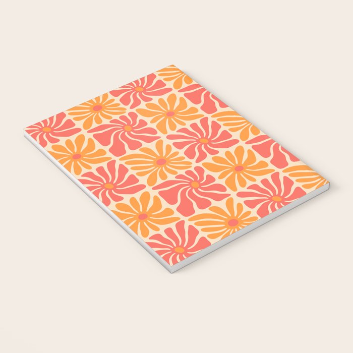 Vintage hippie flower art pattern Notebook Gallery Image 3