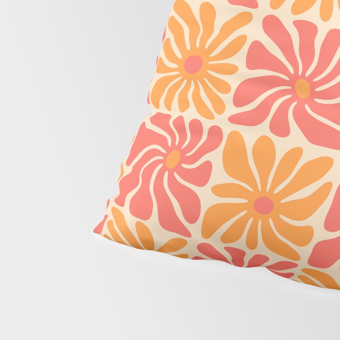Vintage hippie flower art pattern Pillow Sham Gallery Image 4