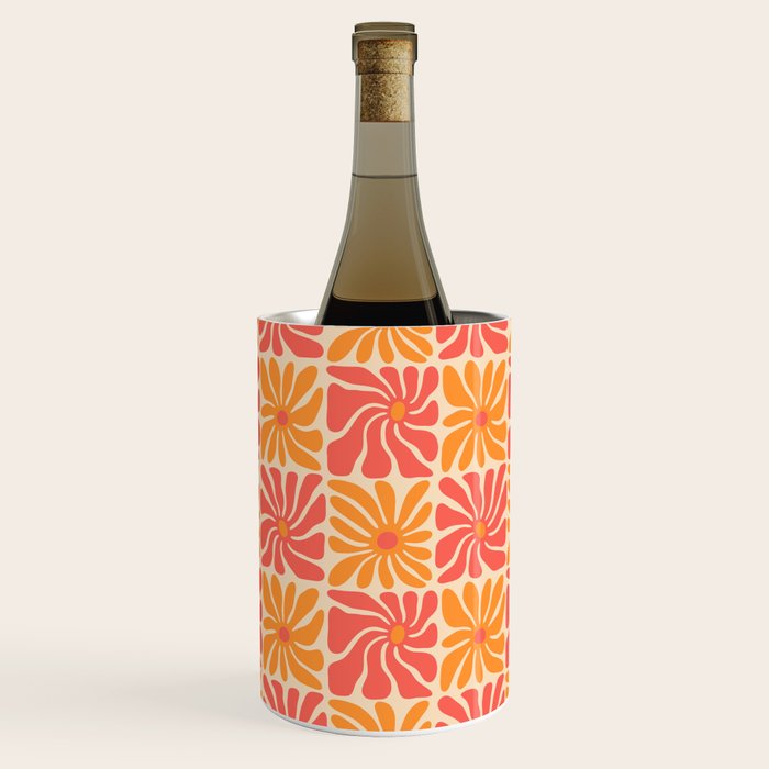 Vintage hippie flower art pattern Wine Chiller Gallery Image 1