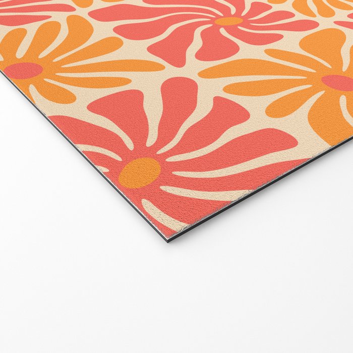 Vintage hippie flower art pattern Welcome Mat Gallery Image 2