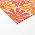 Vintage hippie flower art pattern Welcome Mat Gallery Image 2