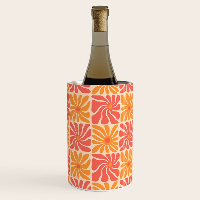 Vintage hippie flower art pattern Wine Chiller Gallery Image 3