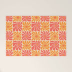 Vintage hippie flower art pattern Welcome Mat Gallery Image 1