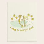 let's hold hands surfy valentine // retro surf art by surfy birdy Poster Gallery Image 4
