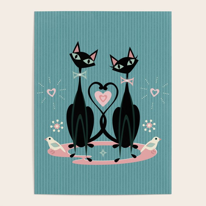 Vintage Kitty Love ©studioxtine Poster Gallery Image 1