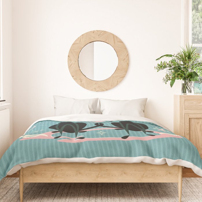 Vintage Kitty Love ©studioxtine Duvet Cover Gallery Image 3