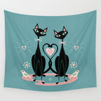 Vintage Kitty Love ©studioxtine Wall Tapestry Gallery Image 4