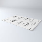 Fly Fishing Patent - Fisherman Art - Black And White Rug Gallery Image 3