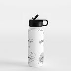 Fly Fishing Patent - Fisherman Art - Black And White Water Bottle Gallery Image 1