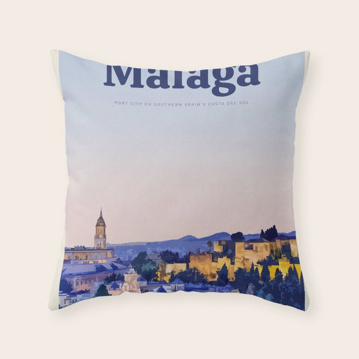Visit MaÌlaga Throw Pillow Gallery Image 6