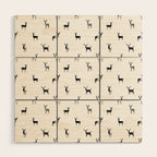 Reindeer animal doodle art pattern Wood Wall Art Gallery Image 1