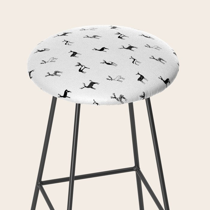Reindeer animal doodle art pattern Stool Gallery Image 2