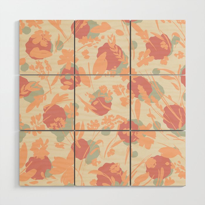 Abstract wild garden 2SM Wood Wall Art Gallery Image 1