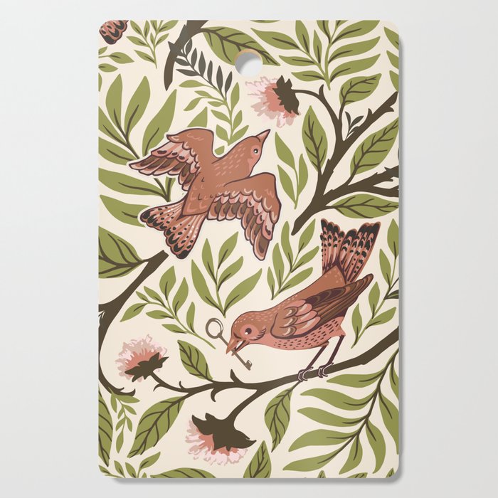 Secret Garden Spring Birds Cutting Board Gallery Image 1