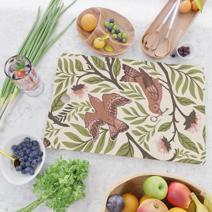 Secret Garden Spring Birds Cutting Board Gallery Image 2