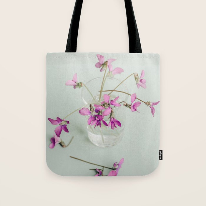 Sweet Violets - Modern Farmhouse Botanical Tote Bag Gallery Image 1