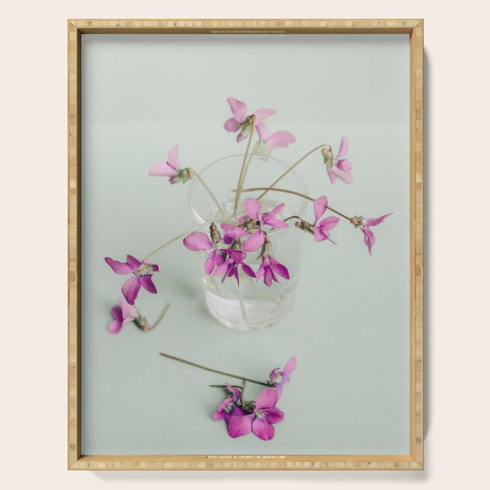 Sweet Violets - Modern Farmhouse Botanical Serving Tray Gallery Image 1