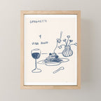 Spaghetti and Red Wine Mini Art Print Gallery Image 1