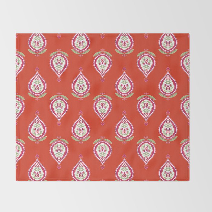 Kalamkari Mosaic Throw Blanket Gallery Image 2