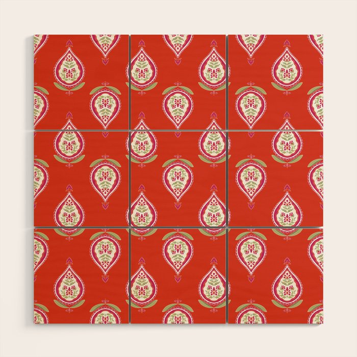 Kalamkari Mosaic Wood Wall Art Gallery Image 1