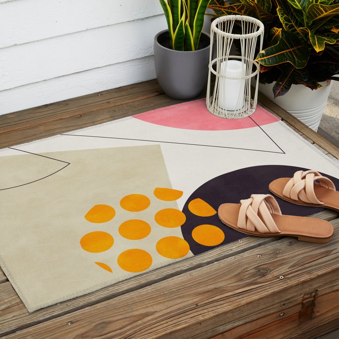 mid century geometry 2021 8 Outdoor Rug Gallery Image 2
