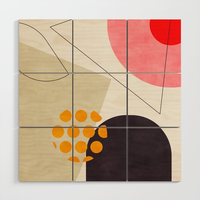 mid century geometry 2021 8 Wood Wall Art Gallery Image 1