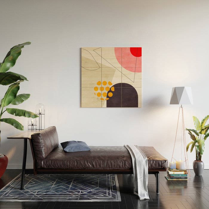 mid century geometry 2021 8 Wood Wall Art Gallery Image 2