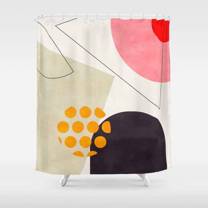 mid century geometry 2021 8 Shower Curtain Gallery Image 1