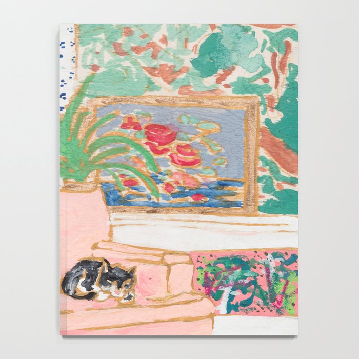 Catnap - Tuxedo Cat Napping in Chair by the Window Notebook Gallery Image 4