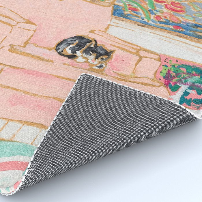 Catnap - Tuxedo Cat Napping in Chair by the Window Rug Gallery Image 4