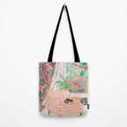 Catnap - Tuxedo Cat Napping in Chair by the Window Tote Bag Gallery Image 2