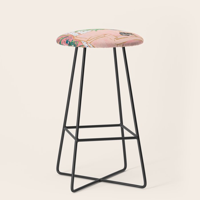Catnap - Tuxedo Cat Napping in Chair by the Window Stool Gallery Image 1