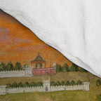A blindfolded suitor is brought before a princess; verso/ scrolling floral vines 1755 Fayzullah Indian Miniature Painting  Comforter Gallery Image 4