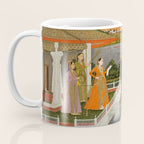 A blindfolded suitor is brought before a princess; verso/ scrolling floral vines 1755 Fayzullah Indian Miniature Painting  Coffee Mug Gallery Image 3