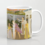 A blindfolded suitor is brought before a princess; verso/ scrolling floral vines 1755 Fayzullah Indian Miniature Painting  Coffee Mug Gallery Image 1