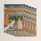 A blindfolded suitor is brought before a princess; verso/ scrolling floral vines 1755 Fayzullah Indian Miniature Painting  Wrapping Paper Gallery Image 3